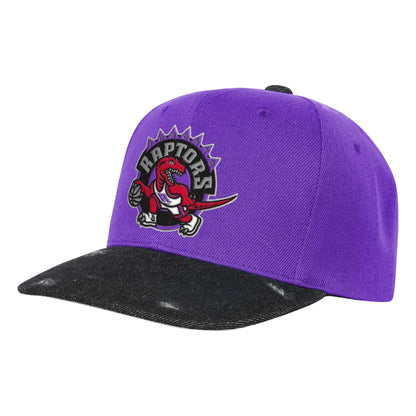 Youth Toronto Raptors Mitchell & Ness PatchWork Hard Wood Classic Snapback Hat