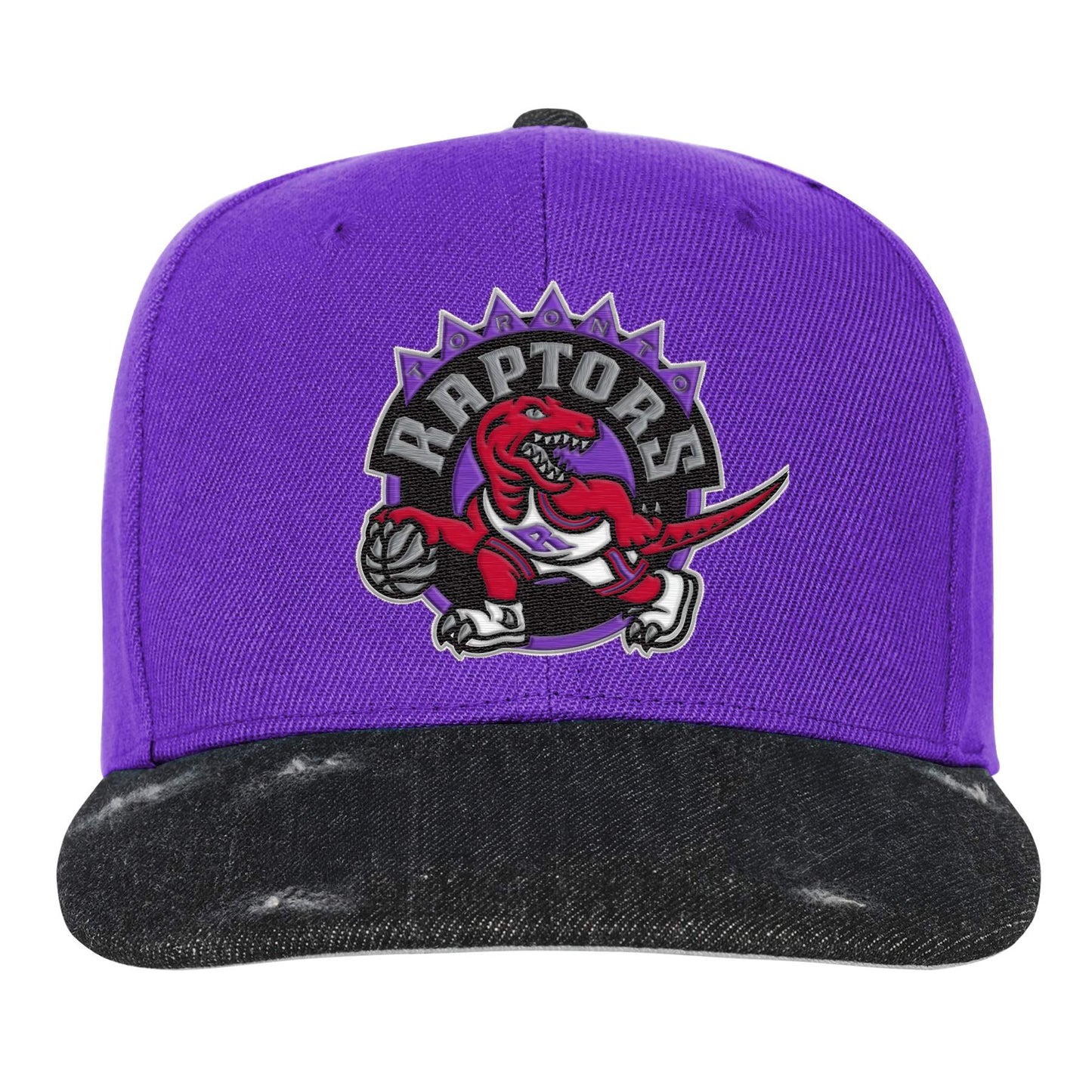 Youth Toronto Raptors Mitchell & Ness PatchWork Hard Wood Classic Snapback Hat