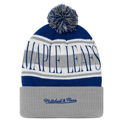 Youth Toronto Maple Leafs Michell & Ness Hard Wood Classic Pom Toque - Blue