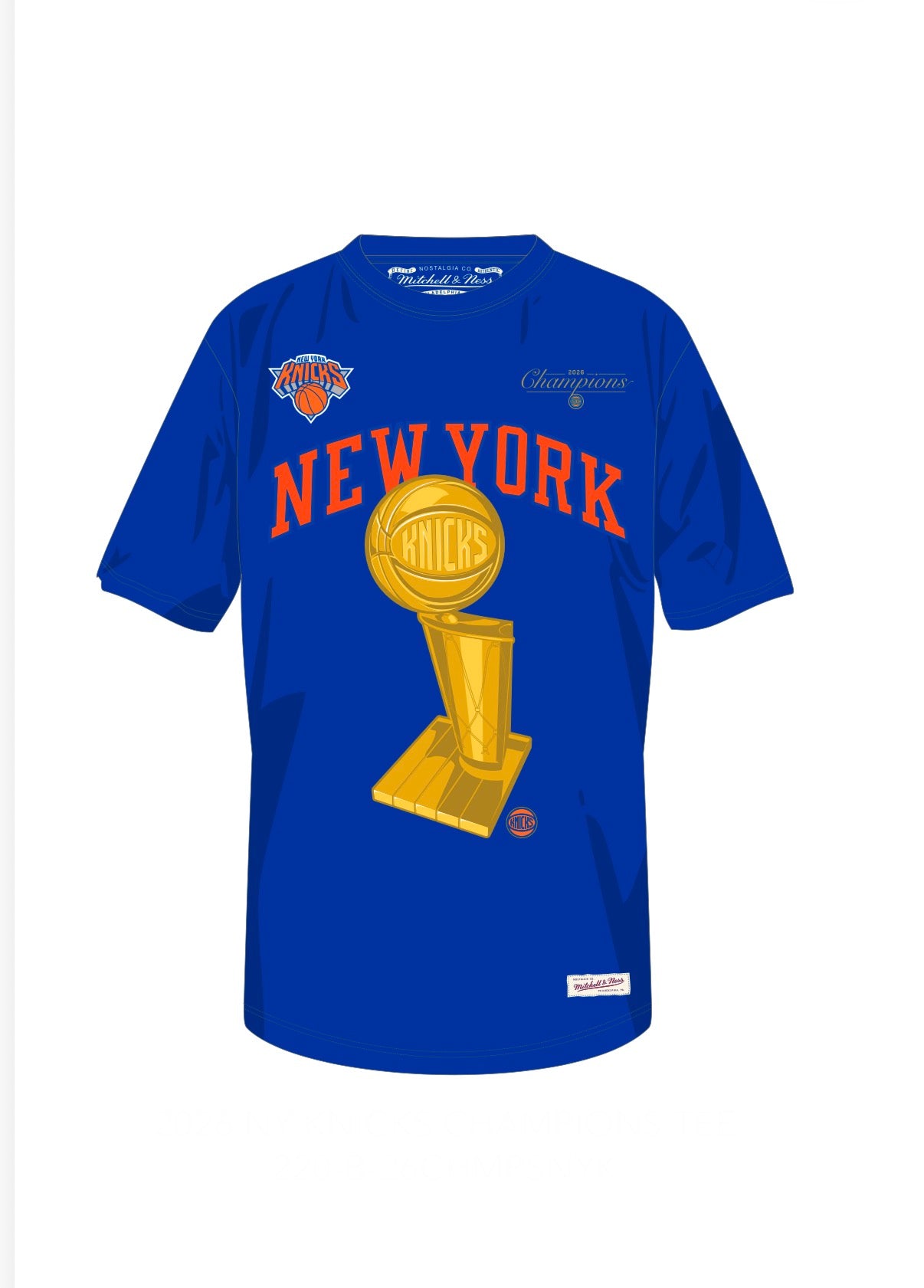 New York Knicks Mitchell & Ness 2026 Championship T-Shirt - Blue