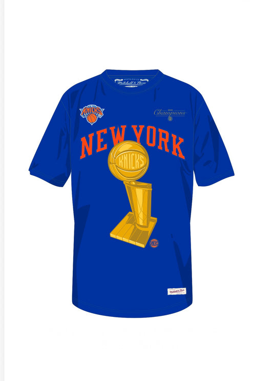 New York Knicks Mitchell & Ness 2026 Championship T-Shirt - Blue