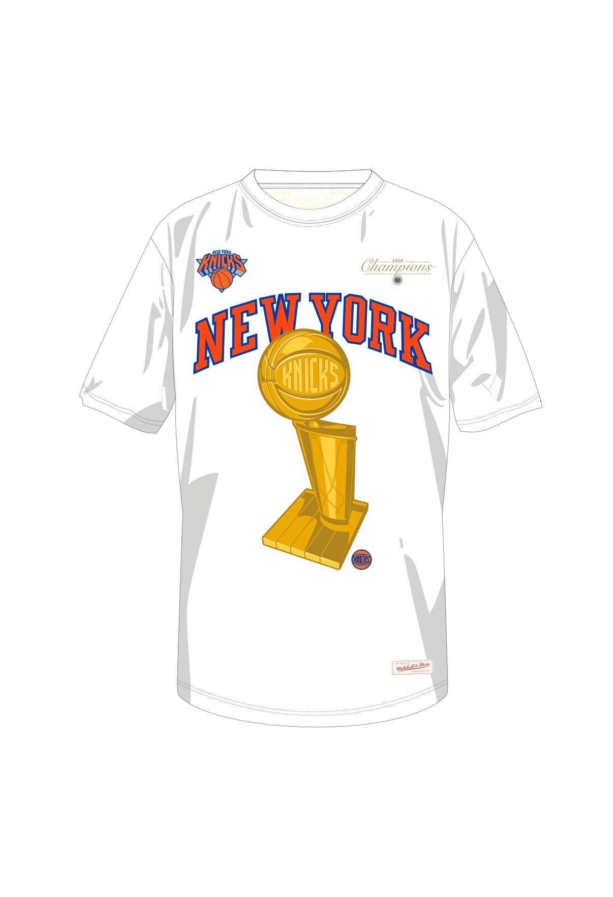 New York Knicks Mitchell & Ness 2026 Championship T-Shirt - white