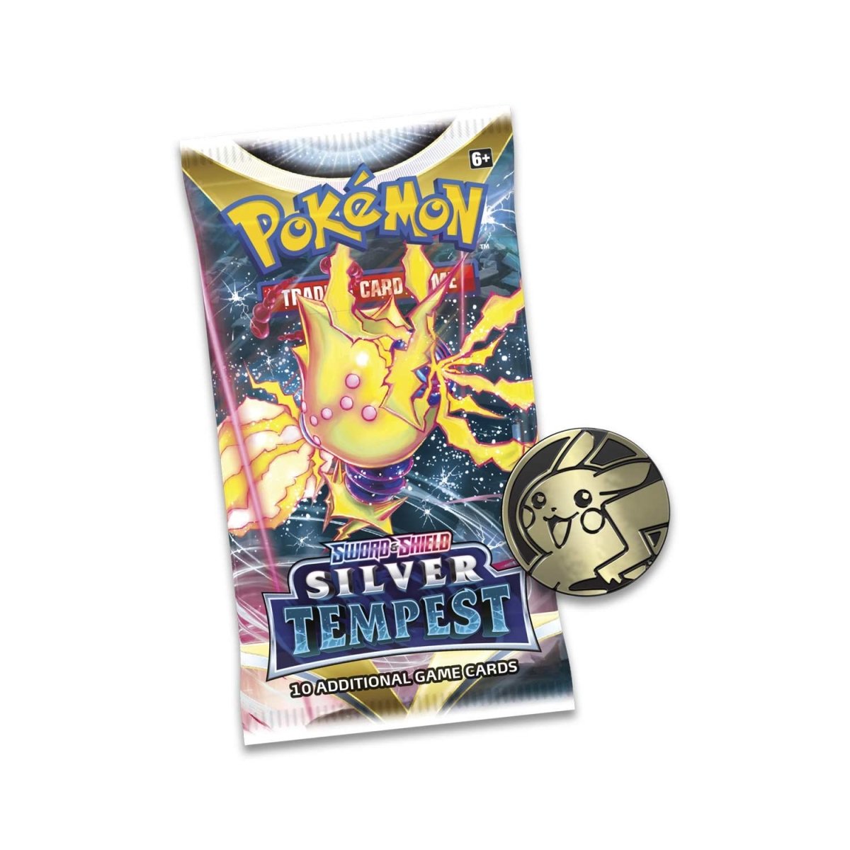 Pokémon TCG : Sword and Shield-Silver Tempest 3 booster pack + collectable coin Togetic Card - Pro League Sports Collectibles Inc.