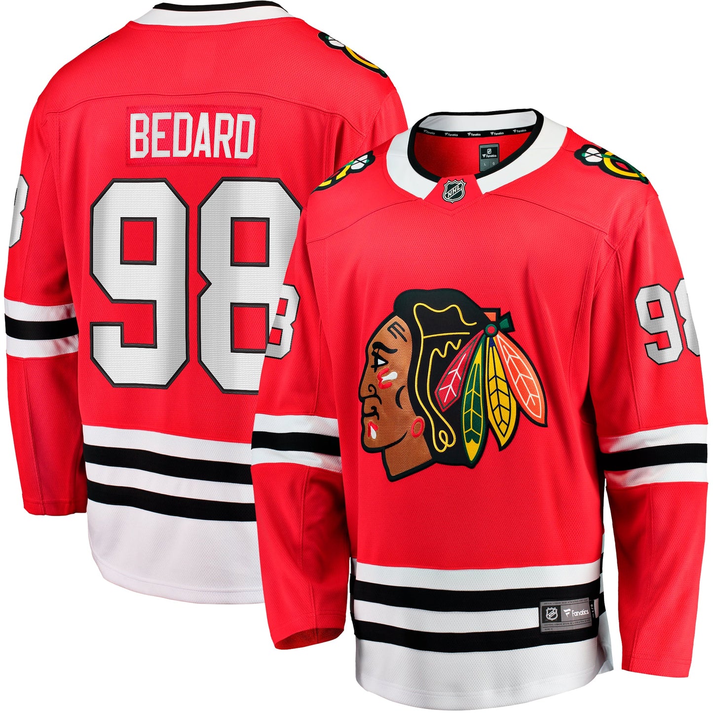 Chicago Blackhawks #98 Connor Bedard Fanatics Breakaway Replica 2024 - Home Jersey