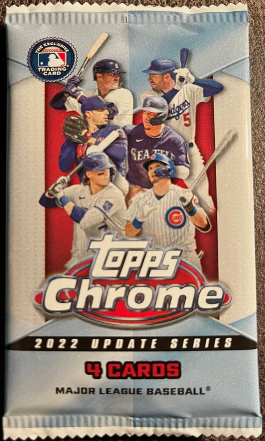 2022 Topps Chrome Update Baseball 1 sealed 4 card pack from Hobby Box