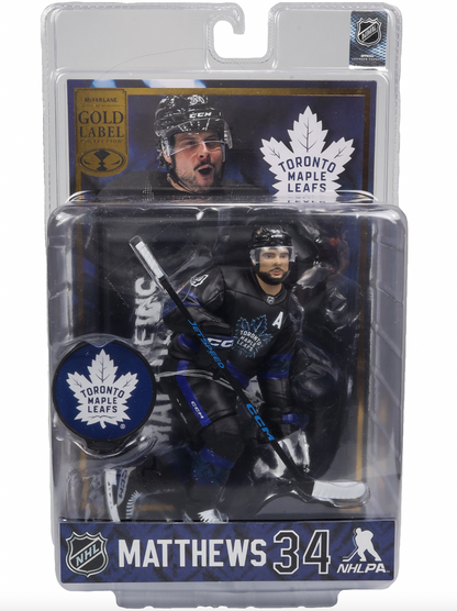 McFarlane NHL  Sports Picks - Auston Matthews Black Jersey Figure - Toronto Maple Leafs