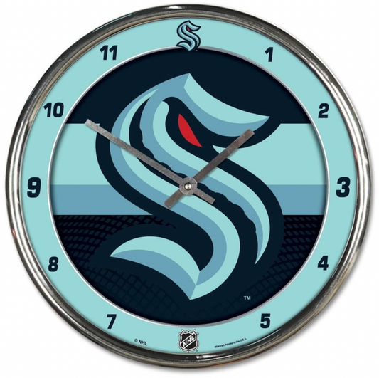 Seattle Kraken WinCraft NHL Chrome Clock - Pro League Sports Collectibles Inc.