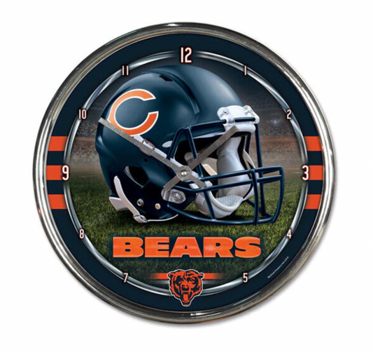 Chicago Bears WinCraft NFL Chrome Clock - Pro League Sports Collectibles Inc.