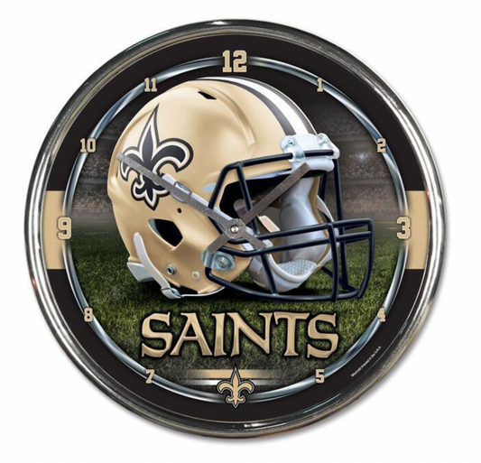 New Orleans Saints WinCraft NFL Chrome Clock - Pro League Sports Collectibles Inc.