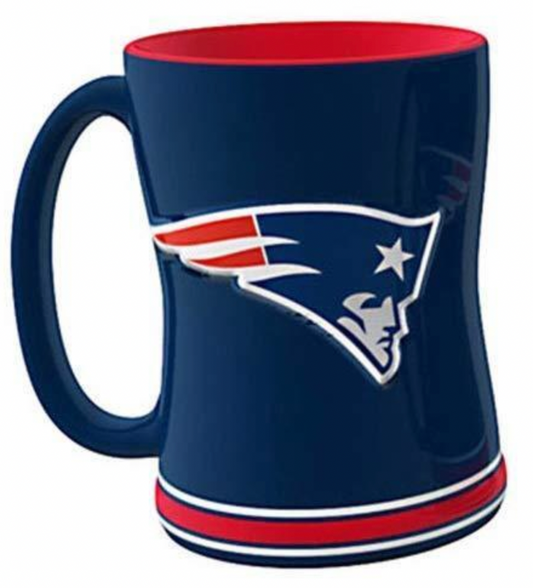 NFL New England Patriots 14oz. Sculpted Relief Mug - Pro League Sports Collectibles Inc.