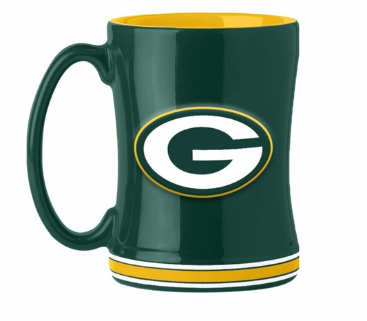 NFL Green Bay Packers 14oz. Sculpted Relief Mug - Pro League Sports Collectibles Inc.