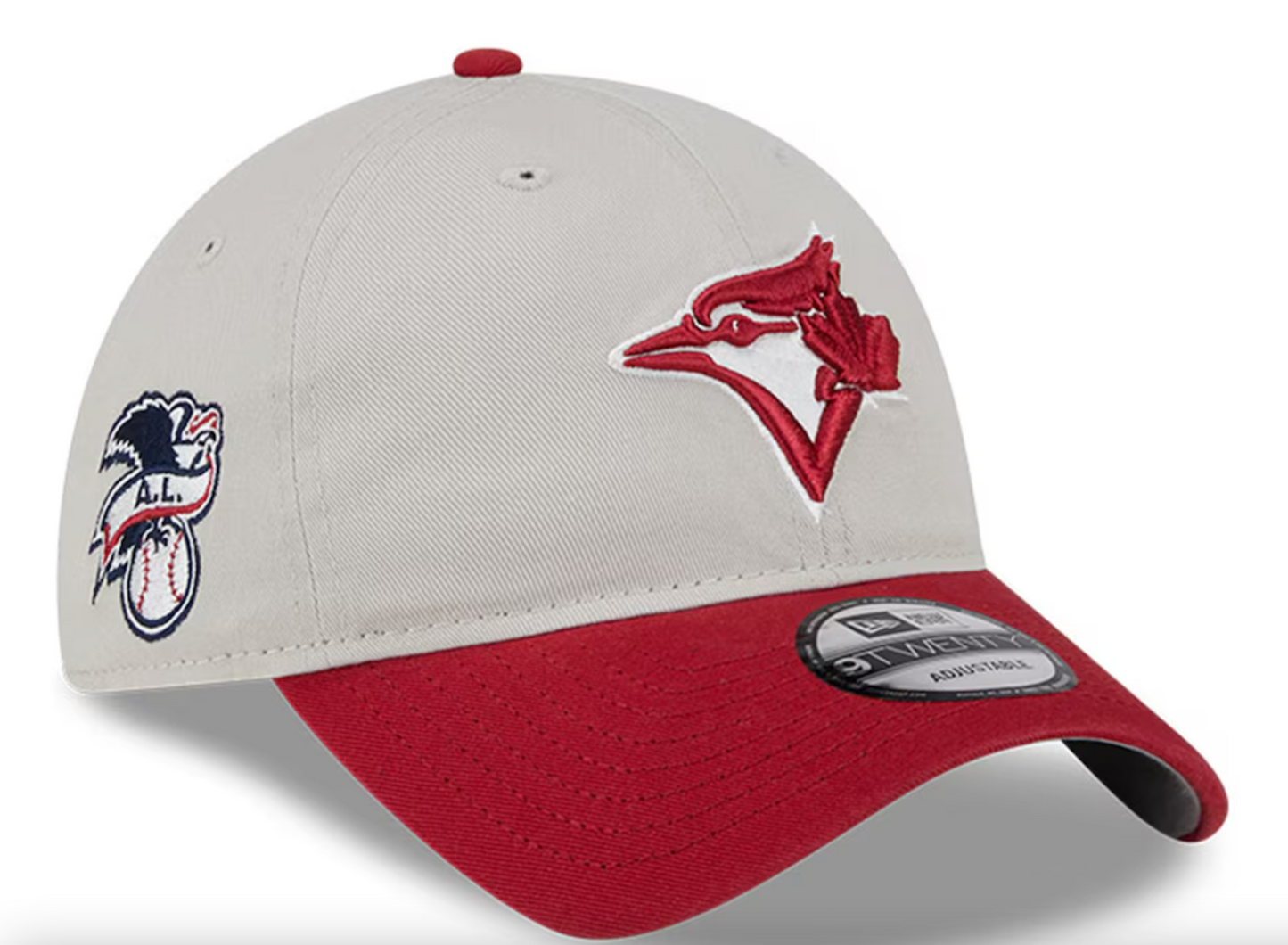 Toronto Blue Jays New Era Khaki/Red 2024 Fourth of July 9TWENTY Adjustable Hat - Pro League Sports Collectibles Inc.