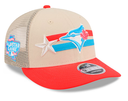 Men's Toronto Blue Jays New Era Tan/Coral 2024 MLB All-Star Game Meshback Low Profile 9FIFTY Snapback Hat