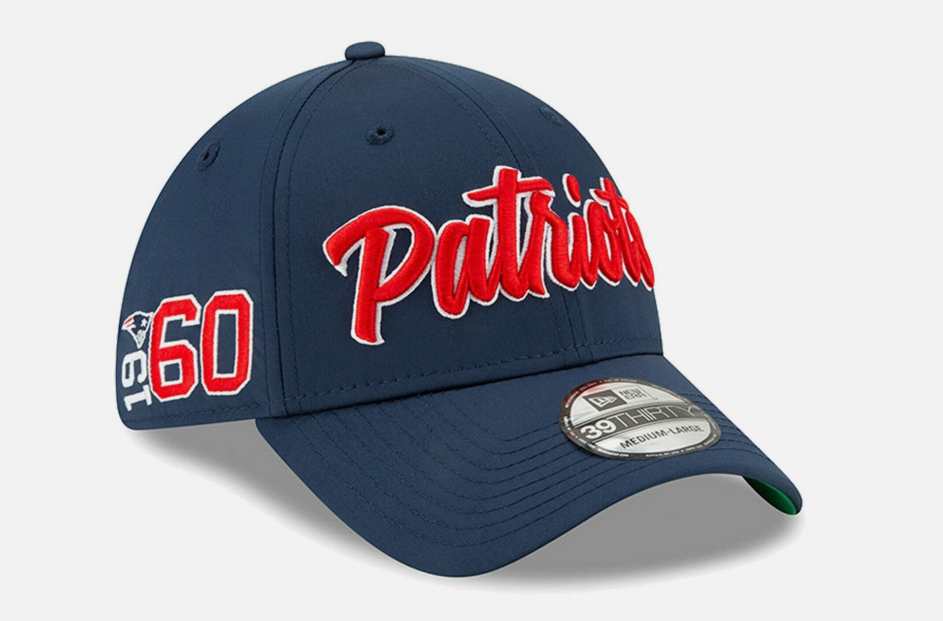 New England Patriots New Era 2019 On Field Sideline Navy/ Red 39Thirty Flex Fit Hat - Pro League Sports Collectibles Inc.