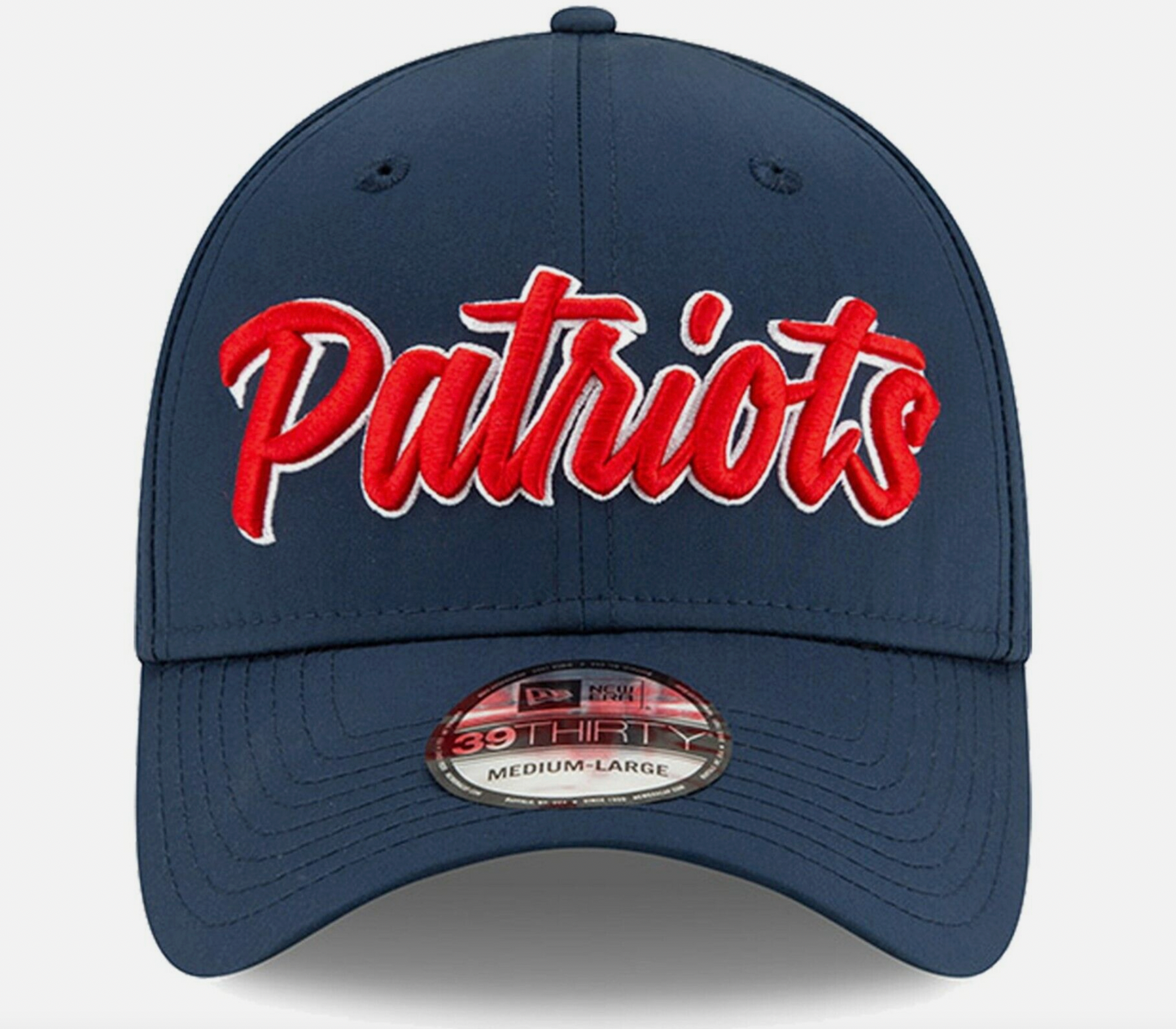 New England Patriots New Era 2019 On Field Sideline Navy/ Red 39Thirty Flex Fit Hat - Pro League Sports Collectibles Inc.