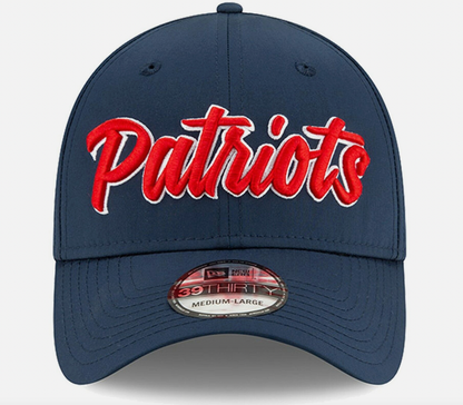 New England Patriots New Era 2019 On Field Sideline Navy/ Red 39Thirty Flex Fit Hat - Pro League Sports Collectibles Inc.