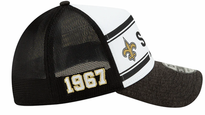 New Orleans Saints New Era 2019 On Field Sideline White / Black 39Thirty Flex Fit Hat