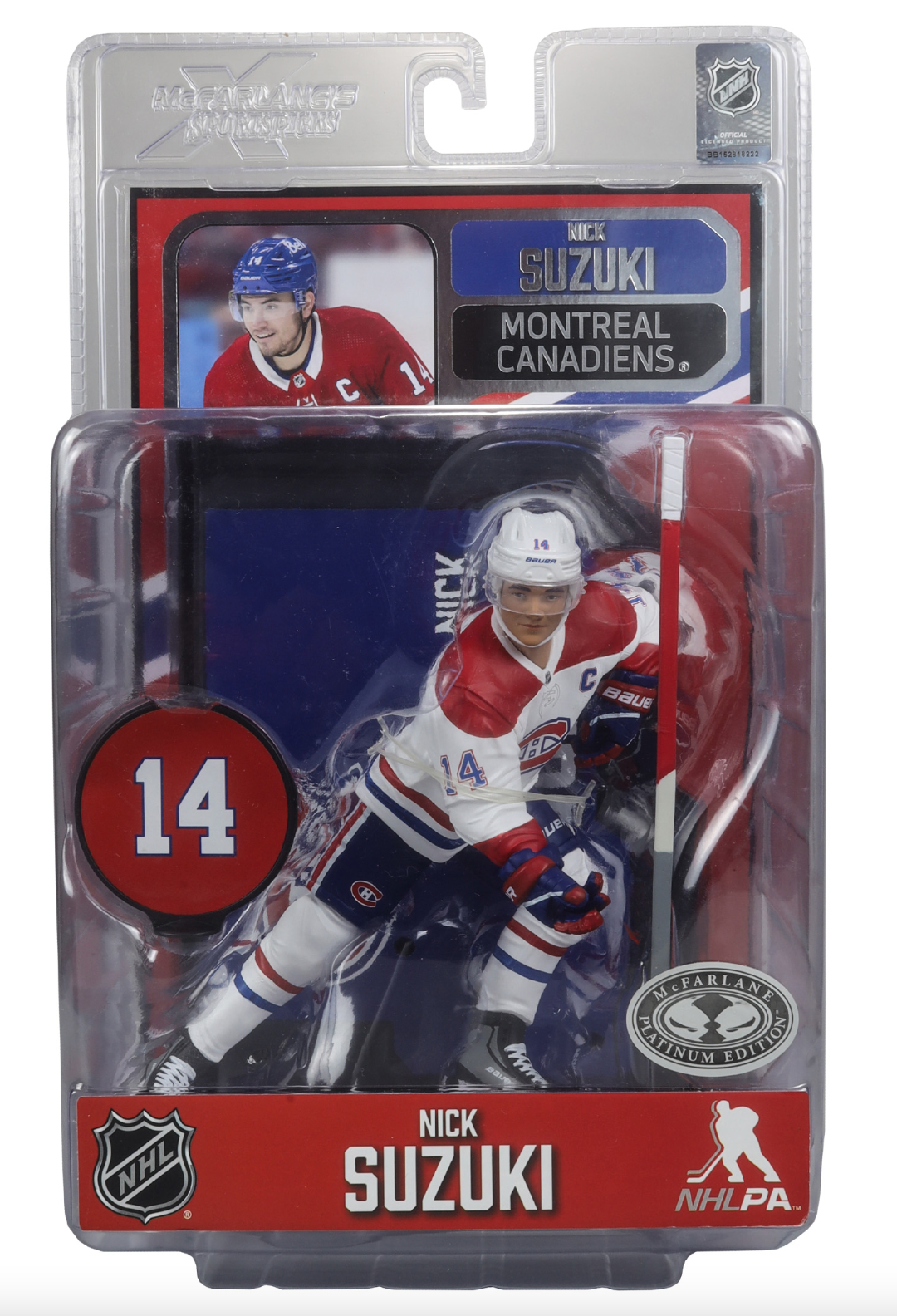 Nick Suzuki McFarlane NHL Sports Picks Figure - Montreal Canadians - White Jersey Chase