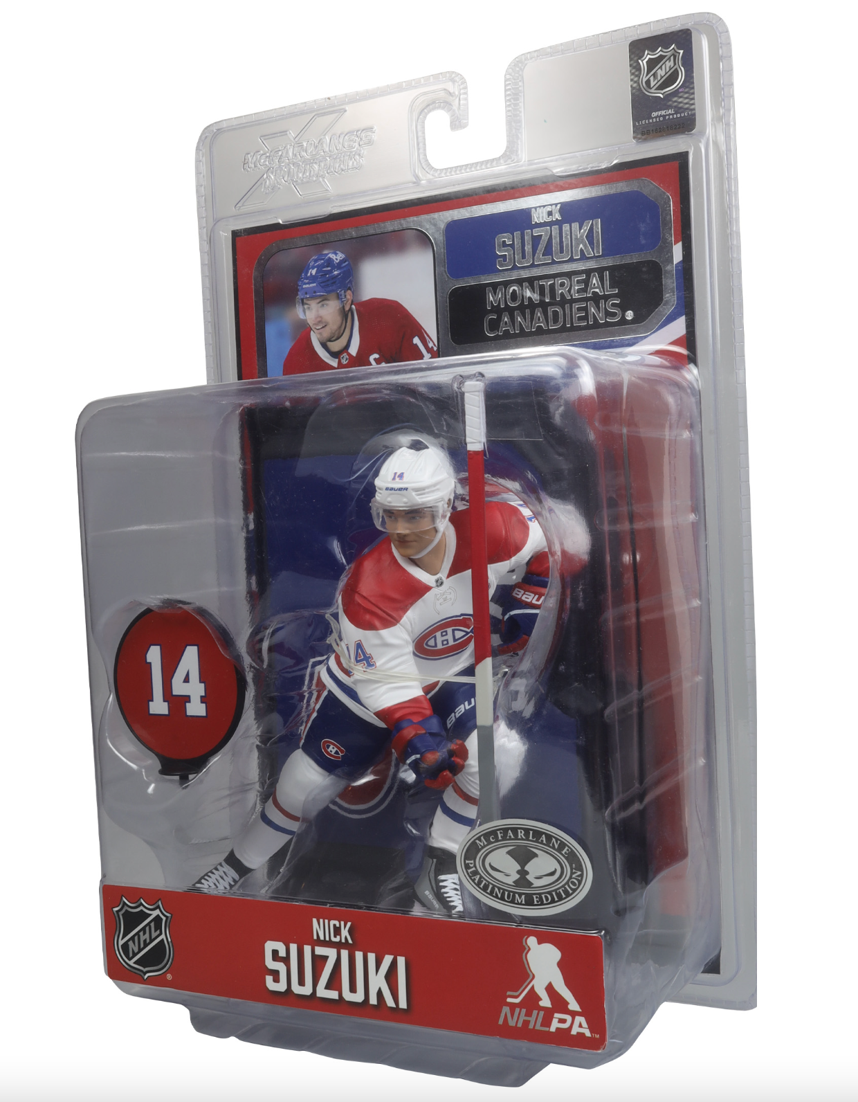 Nick Suzuki McFarlane NHL Sports Picks Figure - Montreal Canadians - White Jersey Chase