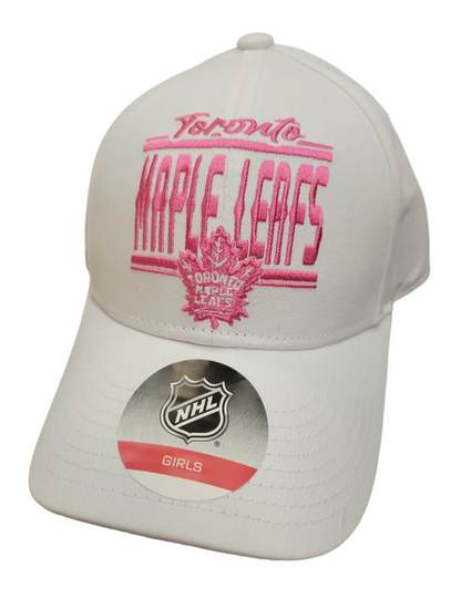 Youth Girls Hat Maple Leafs - White / Pink - Pro League Sports Collectibles Inc.