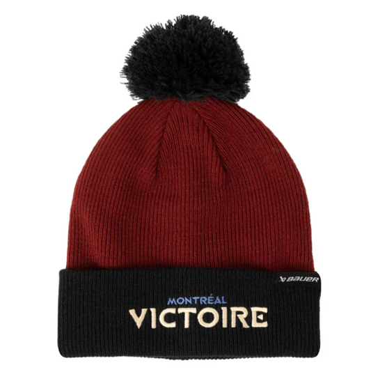 PWHL Montreal Victoire Bauer Senior Knit Pom Hat - Pro League Sports Collectibles Inc.