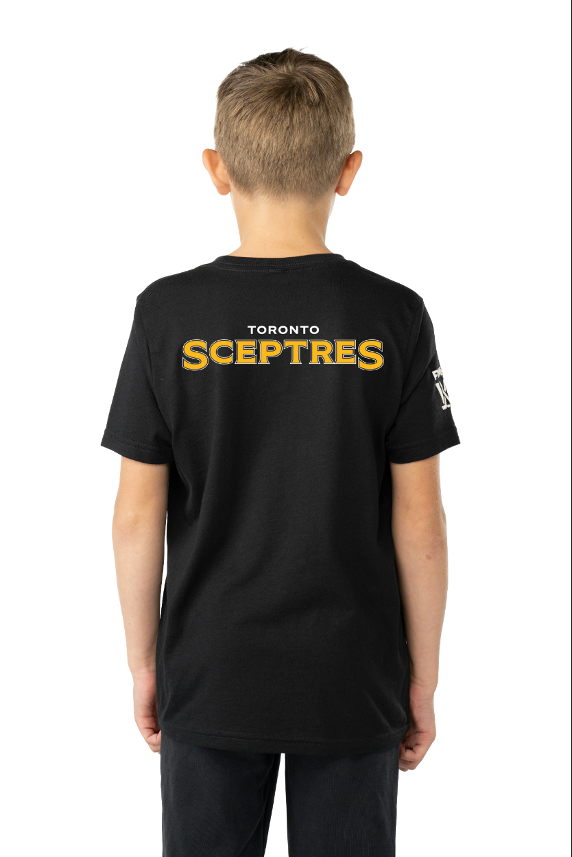 Youth PWHL Toronto Sceptres Bauer T-Shirt - Black - Pro League Sports Collectibles Inc.