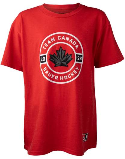 Team Canada Hockey Bauer Circle Logo Olympics T-Shirt - Red
