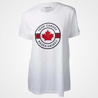 Team Canada Hockey Bauer Circle Logo Olympics T-Shirt - White