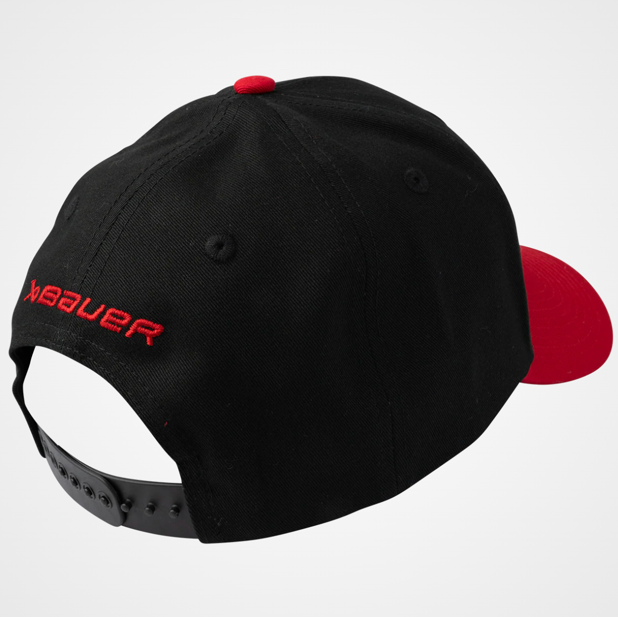 Team Canada Hockey Bauer Two-Tone Olympics Snapback Curved Hat 2026 - Black/Red