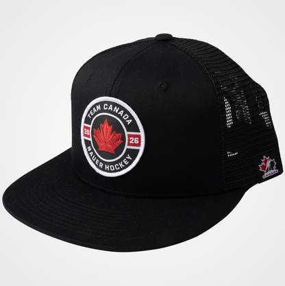 Youth Team Canada Hockey Bauer Circle Logo Olympics SpanSnap Hat 2026 - Black