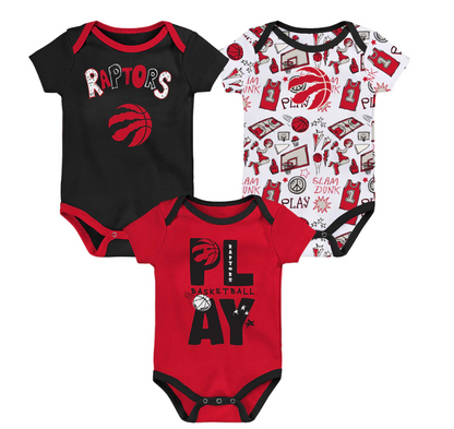 Infant Toronto Raptors Play Ball 3-Pack Onesie Set