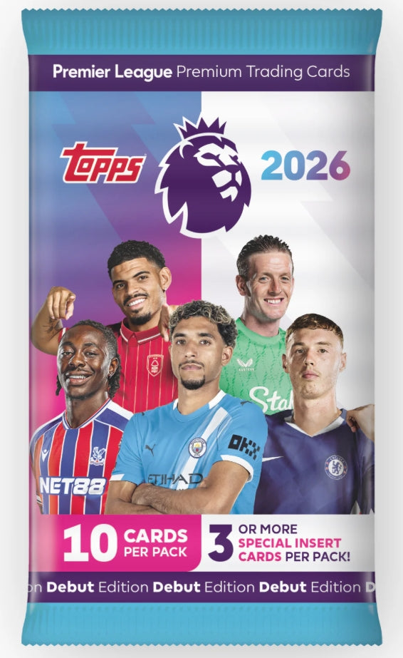 Topps Premier League Debut Edition – Cards Pack (2025/26) 10 Cards Per Pack