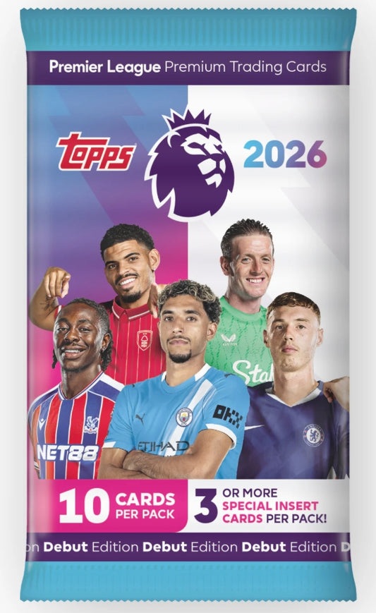 Topps Premier League Debut Edition – Cards Pack (2025/26) 10 Cards Per Pack