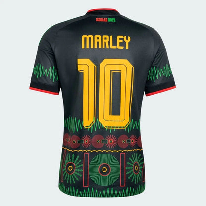 Jamaica JJF National Team Bob Marley #10 2025/26 Away Replica Jersey - Black