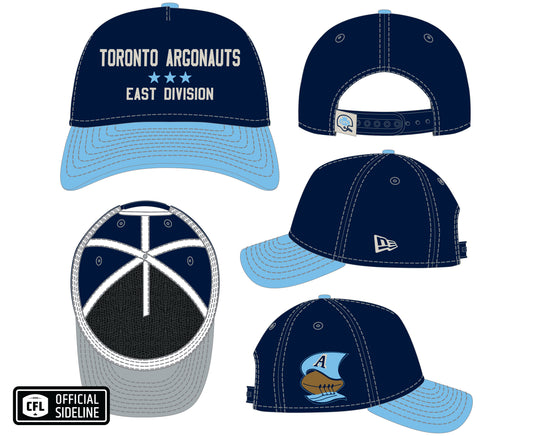 TORONTO ARGONAUTS CFL 2026 New Era 9FORTY A-Frame Retro Turf Traditions Adjustable Hat - Navy