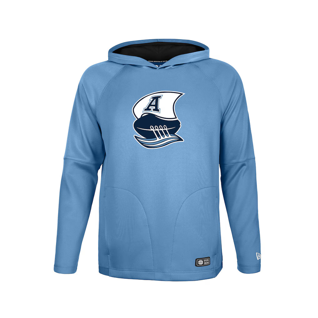 Toronto Argonauts New Era 2026 Sideline Metam Raglan Hoodie - Light Blue