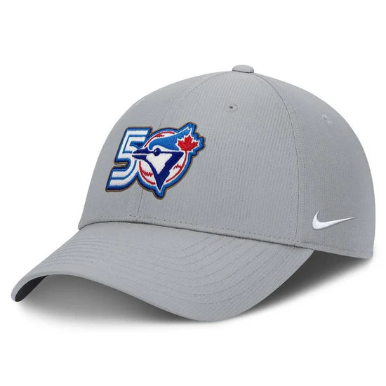 Toronto Blue Jays 50th Season Nike Dri-Fit Adjustable Club Cap - Grey