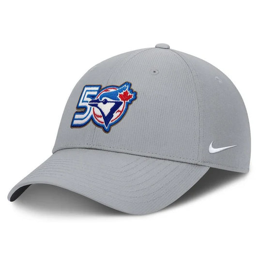 Toronto Blue Jays 50th Season Nike Dri-Fit Adjustable Club Cap - Grey