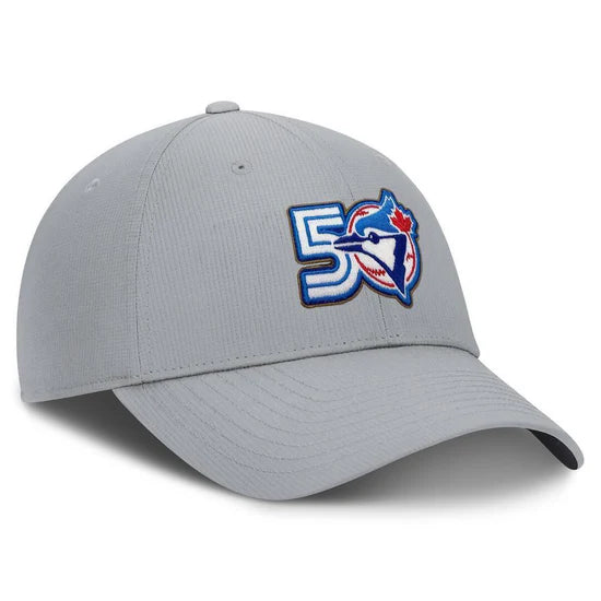 Toronto Blue Jays 50th Season Nike Dri-Fit Adjustable Club Cap - Grey