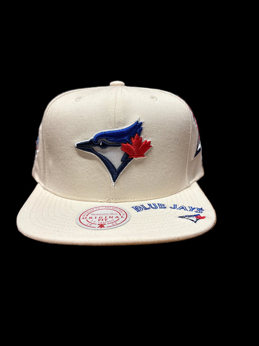 Toronto Blue Jays Historic Mitchell & Ness MLB Adjustable A-Frame Hat - Cream