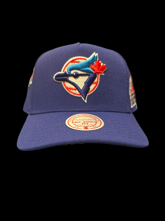 Toronto Blue Jays Mitchell & Ness Historic Pro Pinch Structured Fit Snapback Hat - Blue