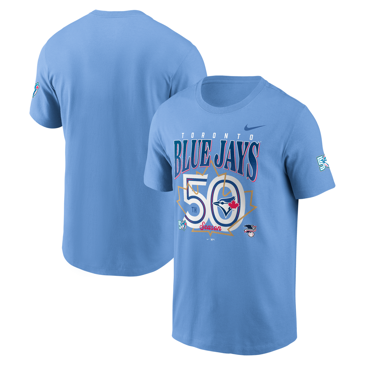 Toronto Blue Jays New Era 50th Season Anniversary Graphic T-Shirt - Valor Blue