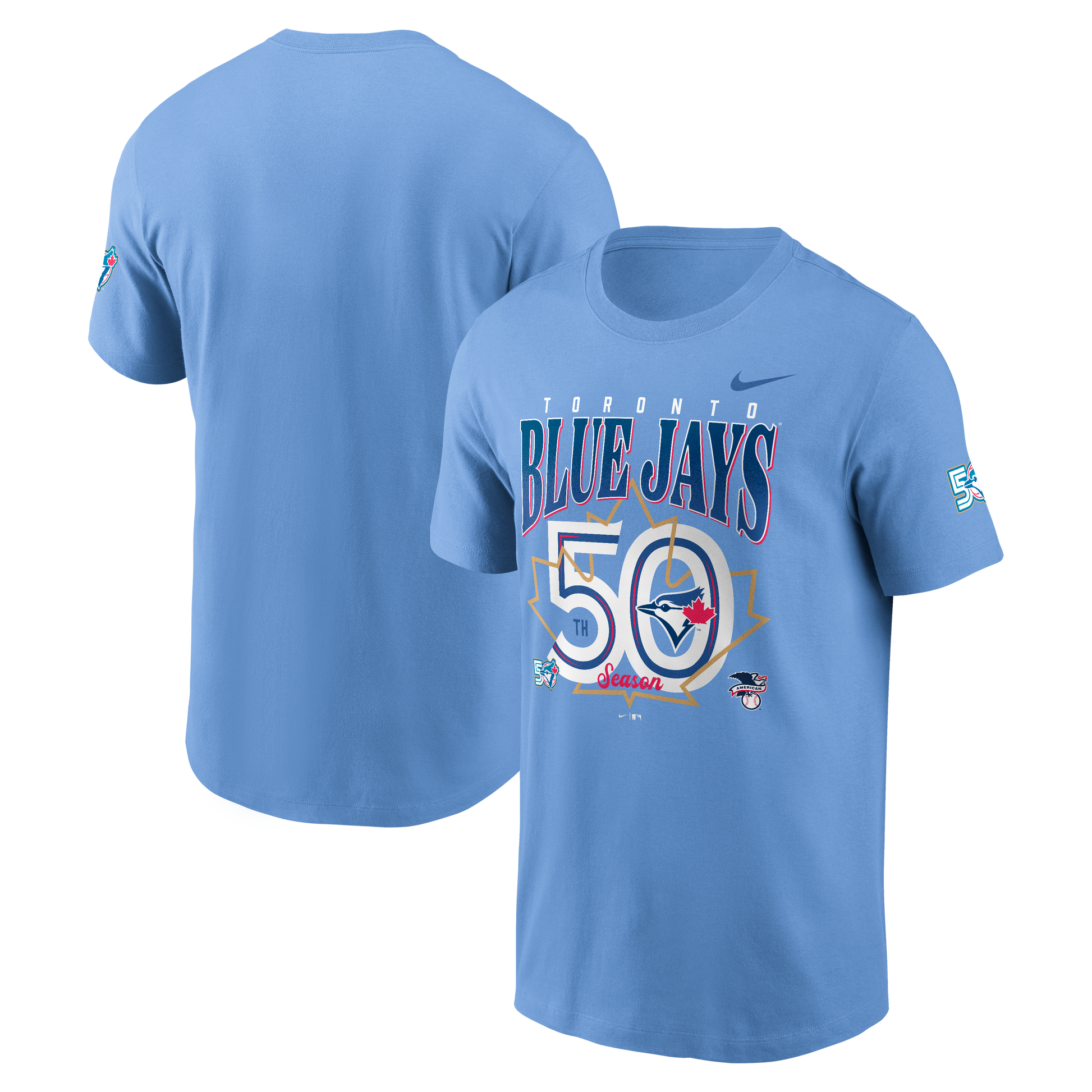 Toronto Blue Jays New Era 50th Season Anniversary Graphic T-Shirt - Valor Blue