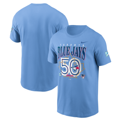 Toronto Blue Jays New Era 50th Season Anniversary Graphic T-Shirt - Valor Blue