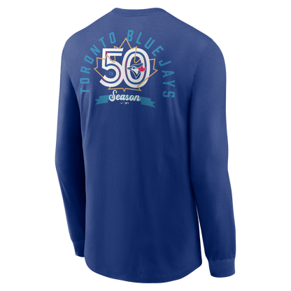Toronto Blue Jays New Era 50th Season Anniversary Long Sleeve Shirt - Royal Blue