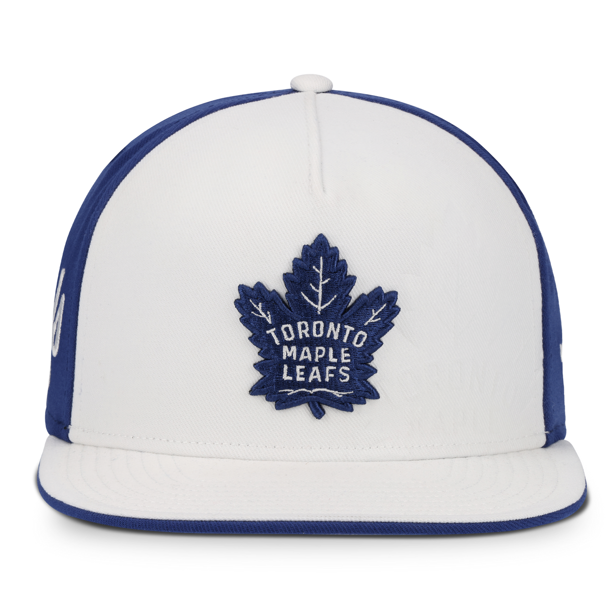 Toronto Maple Leafs Fanatics Authentic Pro 2026 Draft Alt 2 Flatbrim Snap Back Hat - White/Blue