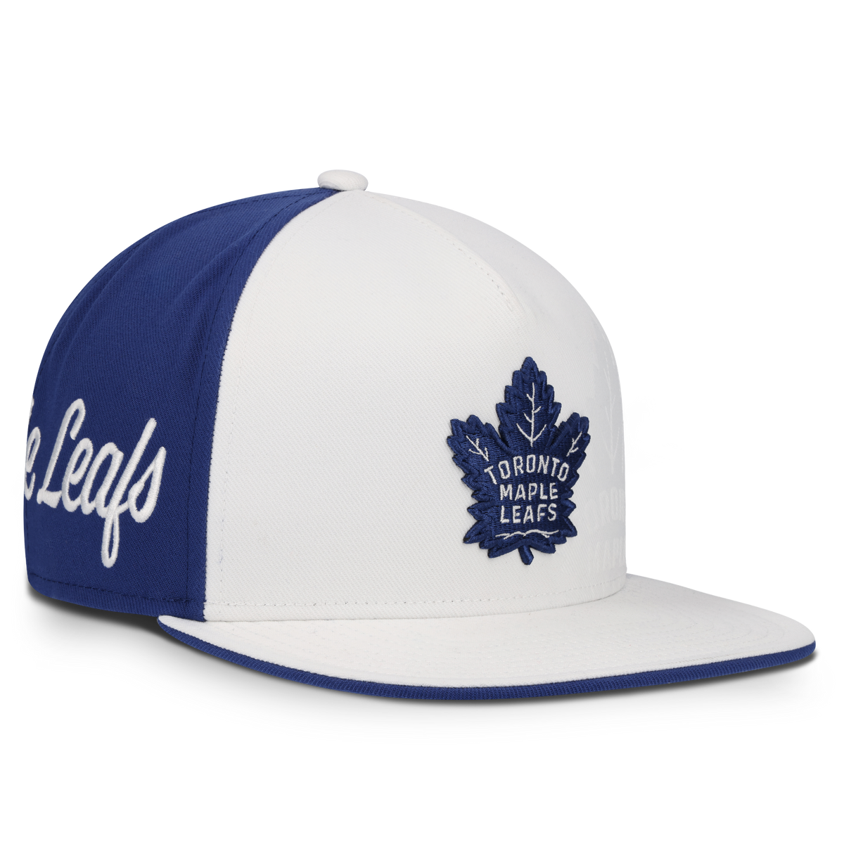 Toronto Maple Leafs Fanatics Authentic Pro 2026 Draft Alt 2 Flatbrim Snap Back Hat - White/Blue