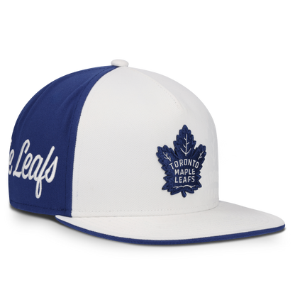 Toronto Maple Leafs Fanatics Authentic Pro 2026 Draft Alt 2 Flatbrim Snap Back Hat - White/Blue