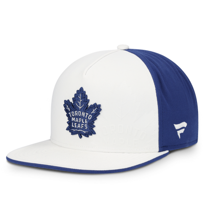 Toronto Maple Leafs Fanatics Authentic Pro 2026 Draft Alt 2 Flatbrim Snap Back Hat - White/Blue
