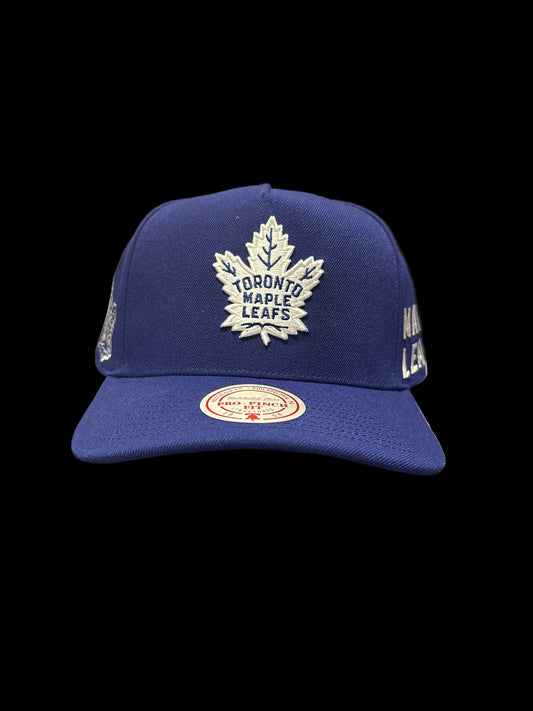 Toronto Maple Leafs Mitchell & Ness Historic Pro Pinch Structured Fit Snapback Hat - Blue